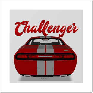 Challenger Srt-8 Red Stripe Back Posters and Art